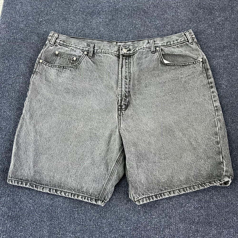 Saugatuck Denim Jean Shorts Mens 42 Black Stone Wash Relaxed Fit‎ Bermuda Casual